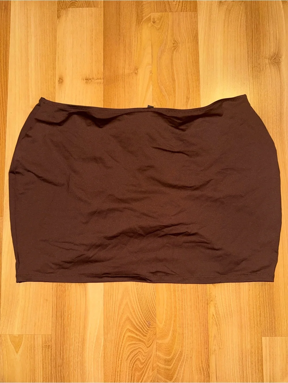 Skims Signature Swim Ruched Mini Skirt Cover Up in Cocoa size XL